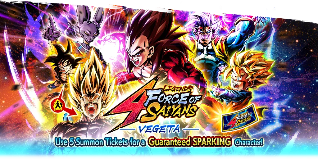 Tirage de ticket SPARKING garanti LEGENDS FORCE OF SAIYANS - VEGETA -